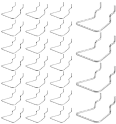TOVINANNA Ganchos para Panel Perforado 25 MM de Acero Inoxidable 35 MM 30 Piezas Soportes Colgantes para Herramientas Organizador para Garaje Taller y Almacenamiento Profesional