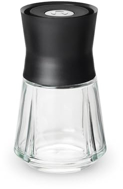 Rosendahl Grand Cru 8.5 Oz Dressing Shaker - Elegant Black Glass Container with Push-Button Lid, 360-Degree Spout for Easy Pouring, Leak-Proof, Multifunctional Kitchen Essential for Homemade Dressings