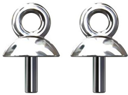 My-Bead 2 pièces Bélière coupelle 8mm Argent 925 pour perles et pierres Ø 1mm Pin apprêts Attaches pendentifs de bijoux DIY