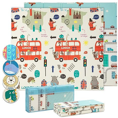 Babify Spielmatte Baby, Krabbelmatte Weich & Faltbar, BPA-Freie, Faltbare Spielmatte für Baby, Schaumstoff Kinder-Spielmatte, rutschfeste Krabbelmatte Baby, Krabbeldecke Abwaschbar