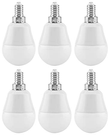 EECOO Lot de 6 E12 Mini-Ampoules LED, 5W Ampoule de Protection oculaire Blanc Chaud 350 Lumens, Lampe LED Non-Dimmable AC85V-265V pour Chambre à Coucher Salon Couloir Hôtel