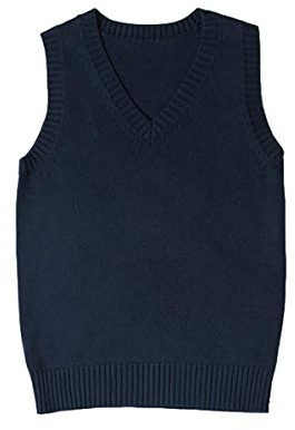 WOOKIT Gilet Maglione Senza Maniche da Donna Uomo Ragazzo Ragazza, Gilet Unisex in Maglia di Cotone con Scollo a V, Maglia Vintage 12 Colori per Autunno Primavera Inverno-Blu Scuro-XL