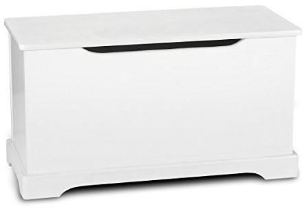 Leomark Holz Kindertruhenbank - White - Kinderbank, Behälter für Spielzeug, Truhe für Kinderzimmer, Kindermöbel, Sitzbank, Höhe: 32 cm