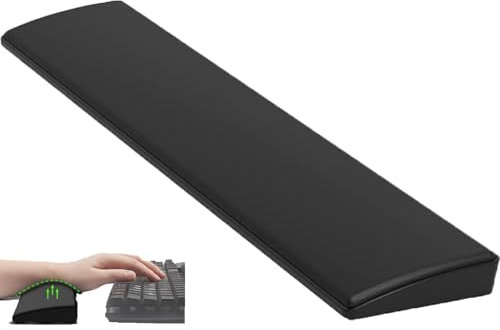 Handgelenkauflage Zum 75%/80% Kompakt TKL Mechanische Wireless Beleuchtet Gaming PC Tastatur Ergonomisch Memory Foam Faux Leder Wrist Rest Anti Skid Gummi Basis Weich Für Game Office-Schwarz