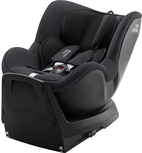 BRITAX RÖMER Seggiolino Auto DUALFIX PLUS Girevole a 360°, con Inserto Neonato e Sistema di Fissagio ISOFIX, Bambini da 40-105 cm (i-Size), dalla Nascita fino ai 4 anni, Midnight Grey