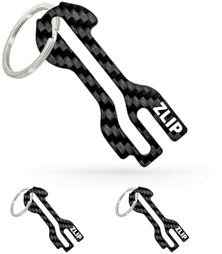 ZLIP® and Slide | Einkaufswagenlöser Carbon mit Schlüsselring | Einkaufswagenlöser für ALLE Einkaufswagen | Öffnet Frontlader- und Seitenschubfach | Einkaufswagenchip | Carbon (3xSchwarz)