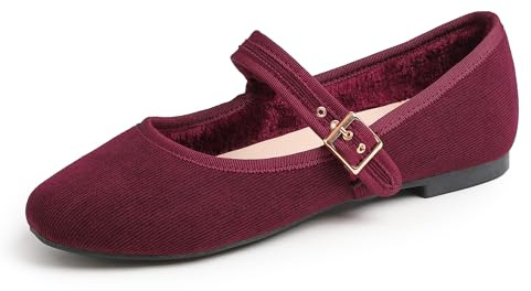 Feversole Women's Soft Cushion Extra Padded Mary Jane Scarpe Basse Classiche da Donna Décolleté Eleganti Mary Jane con Fibbia Morbida Scarpe da Ballo per Balletto per Donna