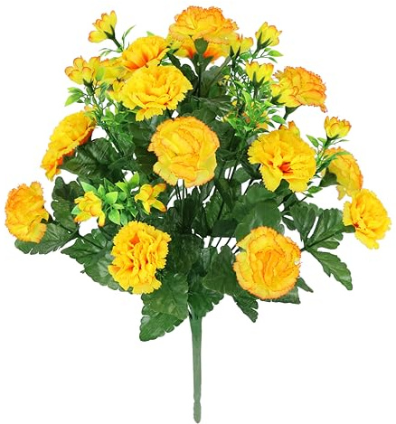 Flair Flower Bouquet d'œillets artificiels de 42 cm - Fleurs d'automne - Fleurs artificielles en Soie - Bouquet de Fleurs artificielles comme de véritables Fleurs décoratives - Bouquet de Fleurs