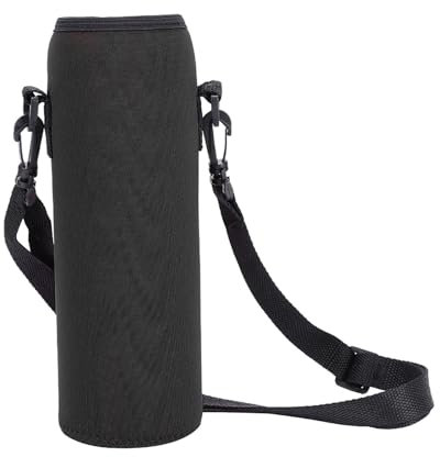 Koieam Soporte para Botella de Agua, Estuche para Botella de Agua Bolsa para Botella de Agua Bolsa para Soporte térmico para Botella de Agua para Deportes al Aire Libre Funda a (Black)
