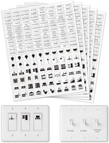 GOMAKERER 780 Stück Lichtschalter Aufkleber, 2 arten Transparent Schalter ID Aufkleber Schalttafel Label Aufkleber Für Hause Küche Badezimmer Büroschule 8x20mm Und 15x15mm