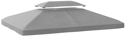 Outsunny Techo de Repuesto para Cenador, 4x3 m, Cubierta de Repuesto con Techo Doble, 10 Orificios de Drenaje y Protección UV, Solo Toldo de Recambio para Pabellón Gazebo, Gris Claro