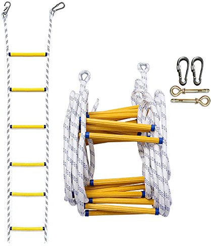 Fire Escape Safety Ladder 20FT (6M) Adult Rope Ladder for Emergency Use Durable Lightweight Portable Ideal for Home and Office Safety Solutions