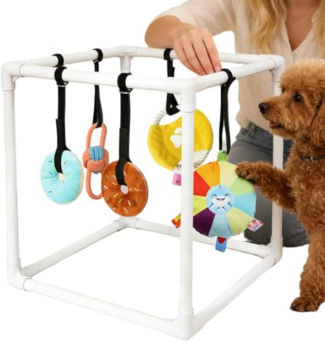 Gimnasio Y Área De Juegos para Perros,con 5 Juguetes Centro De Actividades Cama Interactiva,Juguetes De Enriquecimiento De Cachorros - para Dentición, Calma, Juegos En El Piso, Interior De Casa Y