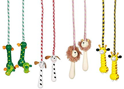 Toys pure Springseil Tiere mit Holzgriffen als Tiermotive (verschiedene Ausführungen)