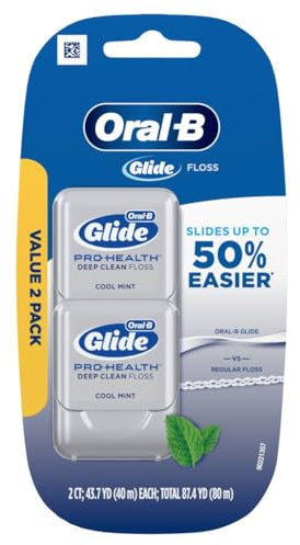 Oral-B Glide Pro-Health Lot de 2 fils dentaires Deep Clean Menthe fraîche 40 m