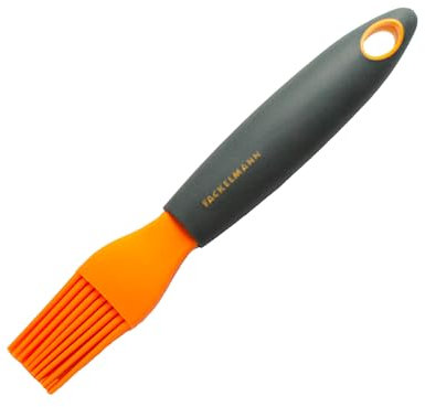 FACKELMANN 25229 Backpinsel Soft in Grau/Orange, Silikon, 19 x 6 x 2.3 cm
