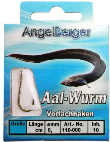 Angel Berger Vorfachhaken gebundene Haken (Aal/Wurm, Gr.2 0.35mm)