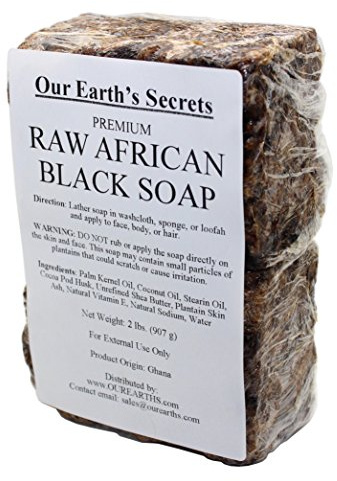 Our Earth's Secrets Natural Raw African Black Soap 2 lbs