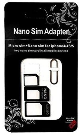 Noosy - Adaptador 3 en 1 Noosy Nano SIM, Micro SIM y SIM, Color Negro