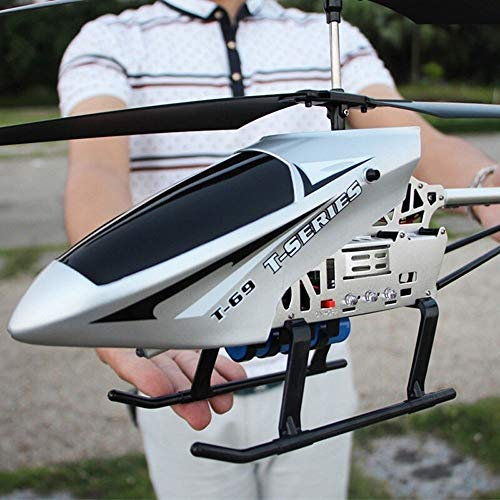 Kikioo Super Large Wireless Remote Helicopter Gifts For Teenagers Boys Girls 3.5 Channel 2.4GHZ Gyro RC LED In/Outdoor Radio Controlled Heli Adults Children Flying Holiday Birthday Toys Gifts Silver