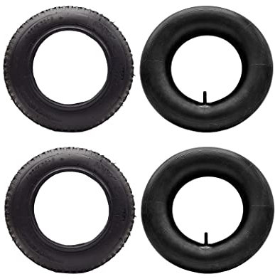 2X HMH-Shop Schubkarren Set Mantel + Schlauch 4.80/4.00-8 Schubkarrenmantel 2er Set Decke Schubkarrenschlauch 4.80 Ersatzreifen 4.00-8 Karre Luftreifen 2 Stück Reifendecke 400x100mm Innenschlauch