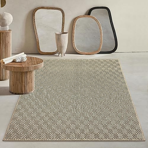 Mia´s Teppiche Kinsley - Alfombra de Yute Natural para Interior y Exterior, Resistente a la Intemperie, Ideal para Patio y jardín