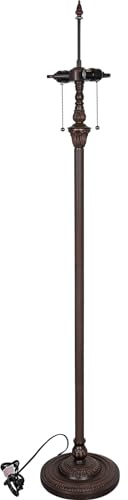 Capulina Tiffany Floor Lamp Base Only Replacement for 16 to 18 Inch Wide Lampshade Dark Bronze Finished Resin Base Vintage Standing Lamp Base