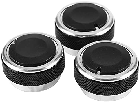 Manopola Dell'aria Condizionata Per Auto da 3 Pezzi, Manopola di Controllo del Riscaldatore Interruttore della Ventola A/C Pulsante di Rotazione di Avvio del Motore Per Focus05-14 Dell'auto (Nero)