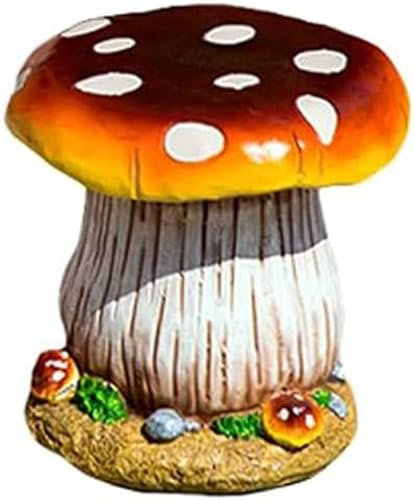 Ensemble de tabourets de table en forme de champignon de jardin – Sculpture extérieure en résine pour cour, pelouse, étang, ornement créatif de paysage