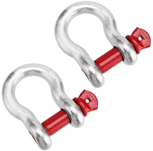 Grillete de Acero Cargas Pesadas,Grillete Curvo de Alta Resistencia,Grillete y Tornillo Pasador,Grilletes Eslinga,para Aparejos Pesados,con Perno Ocular Grilletes,para Remolque Amarre Toldo y Barco