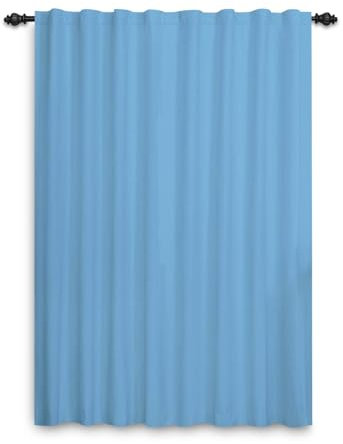 ggaimwf Cortinas para Ventanas Azul Claro Cortinas Decorativas Modernas Lisas para Sala de Estar Habitación Infantil Dormitorio Comedor Cortina para Puerta Interior del Hogar 1 Panel 107x160cm