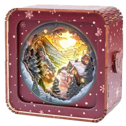Kids Lamps for Bedroom WOODBESTS 3D Puzzle Nightlight 3D Wooden Puzzles For Adults DIY Crafts For Adults Halloween/Christmas Decorations/Gifts For Family And Friend Kids Light (D, 22X13.5X2cm)