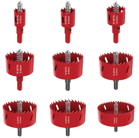 DURI Bi-Metal Hole Saw Set, 20mm-100mm, 9 Packs