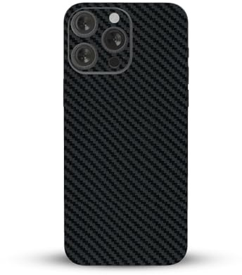 Carbon Fibre Vinyl Skin for iPhone 15 Pro – Premium 3M Decal for Back & Sides, Scratch Protection, Bubble-Free Application, Easy Application, Textured Finish, Made in UK (iPhone 15 Pro)
