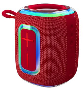 Ailan Altavoces inalámbricos con Bluetooth, batería de Larga duración de 12 Horas y Resistencia al Agua IPX5, Altavoz Bluetooth, Radio ABS, Rojo
