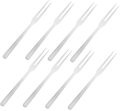 TOPBATHY 8 Pezzi Forchetta da frutta Forks mini buffet insalata forchette da aperitivo in acciaio inox forchette inossidabili Foregne di metallo forches dessert Acciaio inossidabile Argento