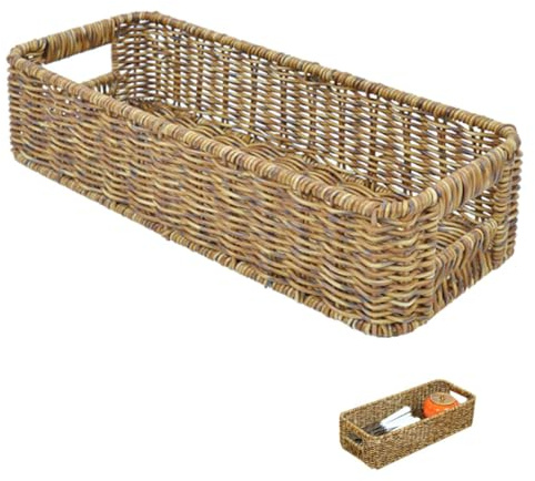 JECOMPRIS Cesta de Almacenamiento Multifunción de Plástico para Cocina y Utensilios, Resistente al Desgaste, Forma Rectangular, Adecuado para Organizar Vegetales y Palillos