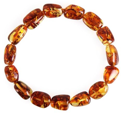 Guptue Natural amber bracelet flower amber gift for Adults (Women/Men) original mineral