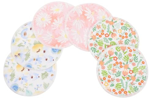 Gogogmee Breastfeeding Nursing Pads, Washable Breast Pads Reusable with Bamboo Fibre, 6 Pcs Pack for Maternity Feeding