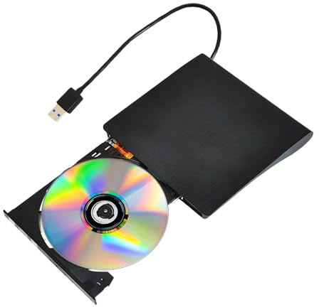 Unità disco esterna per computer portatile, sottile, USB 3.0, lettore di dischi USB 3.0, per casa, interni, ufficio, esterni, viaggi, PC desktop