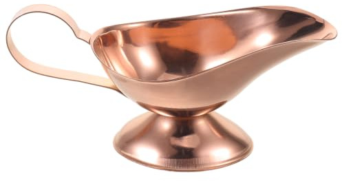 OUNONA Såskanna - 85 g lätt att hälla steksås - serveringsskål i metall för, dressingar, sirap och kryddor