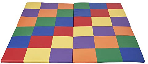 ECR4Kids SoftZone Patchwork Activity Mat, Folding Playmat, Assorted