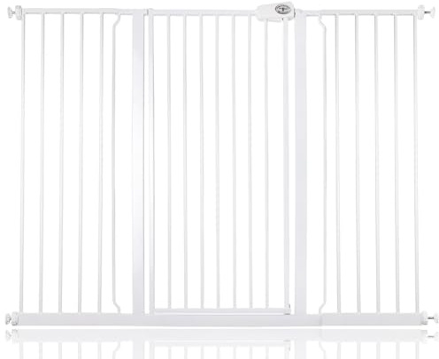 Bettacare Barn- och Husdjursgrind, 139,8 cm - 147,4 cm, Vit, Extra Hög Grind 104 cm i Höjd, Tryckmonterad Trappgrind, Barngrind och lämplig som Hundgrind eller Husdjursbarriär