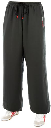 wu designs Pantaloni da Allenamento in Cotone (Leggero) Kung Fu e Tai Chi - Yoga Pantaloni Verde Scuro 170