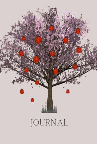 Raining Ladybugs Tree Lilac Hued Journal / Notebook: Large Lined 200 Pages Notebook in Handy Size 6-x-9 inches
