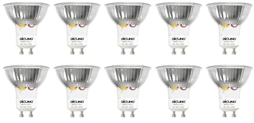 DiCUNO Ampoule LED GU10 5W, Équivalent 50W halogène, 430lm, 6000K Blanc froid, Angle 120° faisceau large, Non dimmable, 230V, Culot GU10 ampoule à réflecteur, Lot de 10