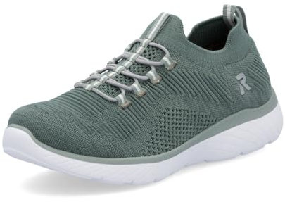 Rieker Damen Low-Top Sneaker M5074, Frauen Halbschuhe,straßenschuhe,Strassenschuhe,Sportschuhe,Freizeitschuhe,Turnschuhe,grün (52),39 EU / 6 UK