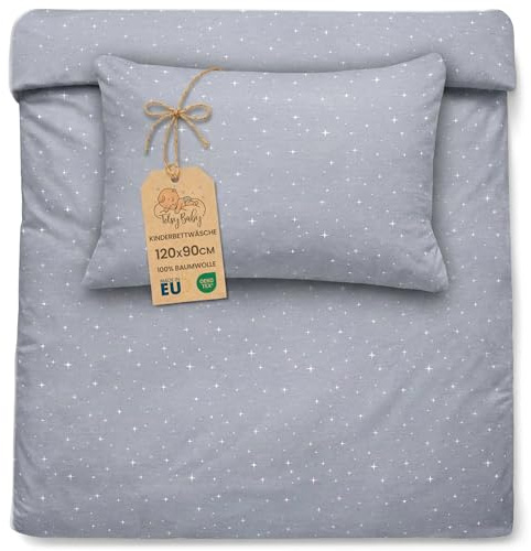 Barnsängkläder 90x120 cm i Bomull – Vändbart Påslakan 90x120 & Örngott 40x60 cm med Dragkedja – Baby Sängkläder Pojke & Flicka Småbarn Barnrum Oeko-Tex Galax