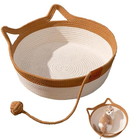 Cestino Per Lettino Per Gatti Intrecciato A Mano, Cesta Per Gatti In Corda, Letto Da Scrivania Per Gatti, Cestino Per Cuccioli, Per Animali Domestici Pieghevole E Traspirante Per Gatti E Cani