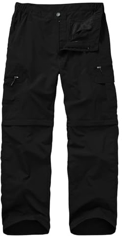 Winebox Men's Hiking Walking Trousers,Convertible Zip Off Lightweight Pants